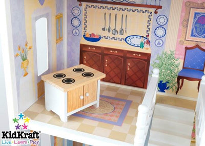 KidKraft Savannah Dollhouse Girls Play Wood Play Doll House w/ Doll Family