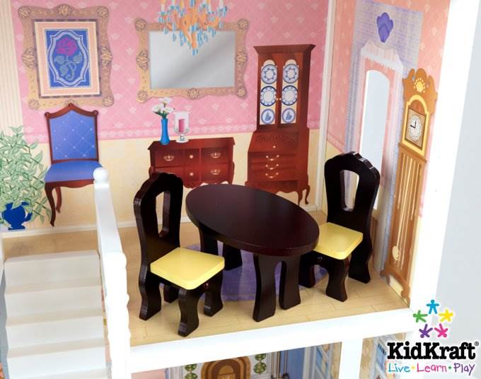 KidKraft Savannah Dollhouse Girls Play Wood Play Doll House w/ Doll Family