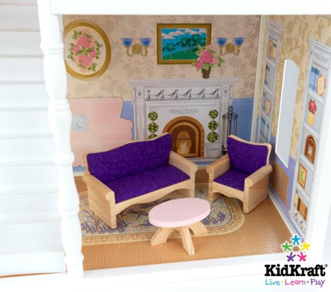 KidKraft Savannah Dollhouse Girls Play Wood Play Doll House w/ Doll Family