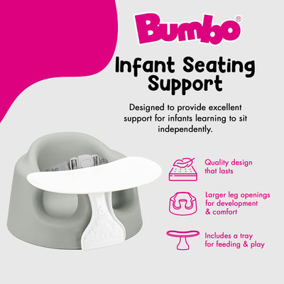 Bumbo Infant Floor Seat PLUS+ Sit Up Chair, Adjustable Safety Harness, Monsoon - VMInnovations