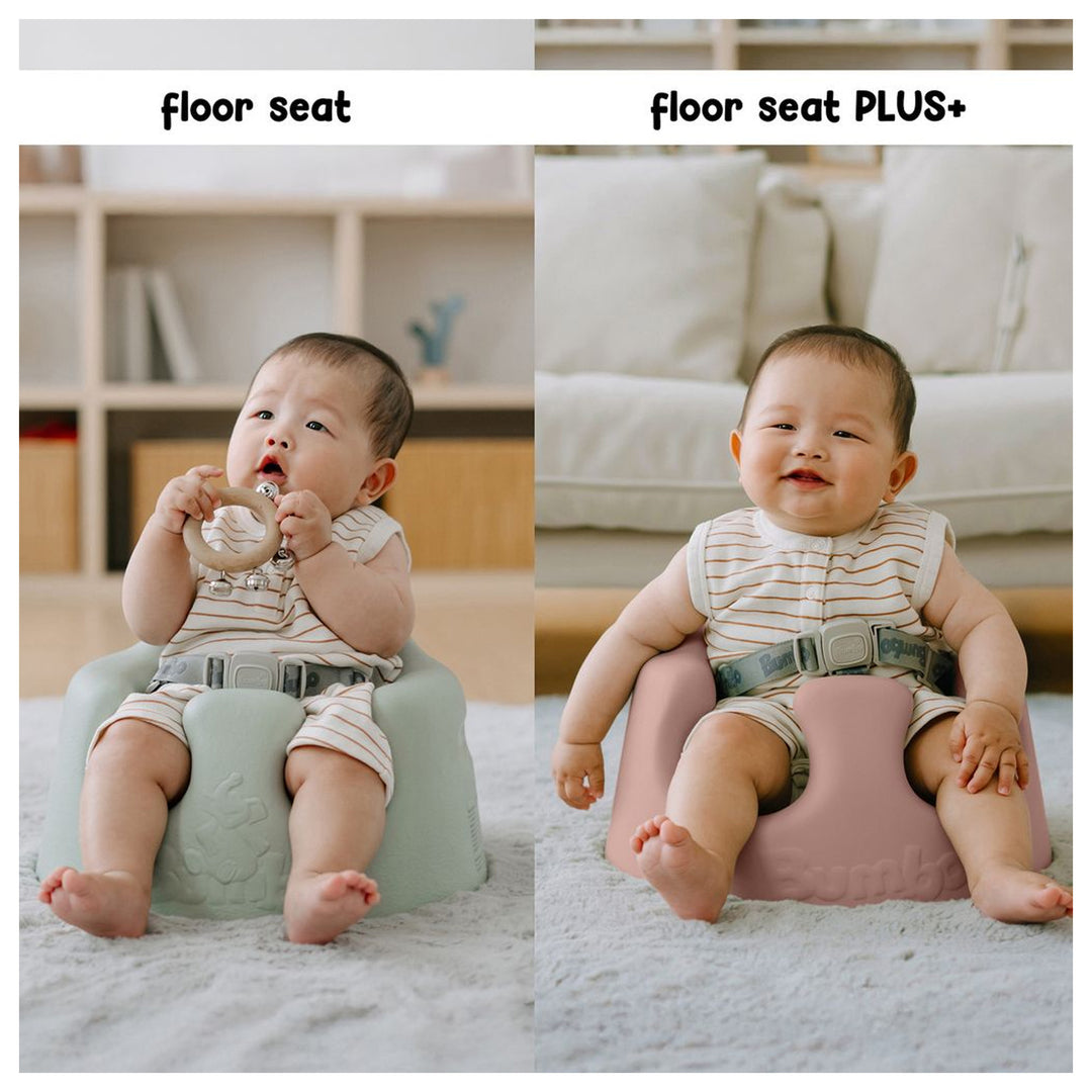Bumbo Infant Floor Seat PLUS+ Sit Up Chair, Adjustable Harness, Sonoran Rose - VMInnovations