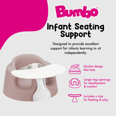 Bumbo Infant Floor Seat PLUS+ Sit Up Chair, Adjustable Harness, Sonoran Rose