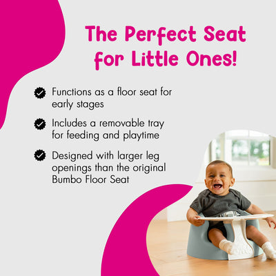 Bumbo Infant Floor Seat PLUS+ Sit Up Chair, Adjustable Harness, Mirage, 2 Pack