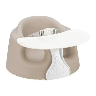 Bumbo Infant Floor Seat PLUS+ Sit Up Chair, Adjustable Safety Harness, Taupe - VMInnovations