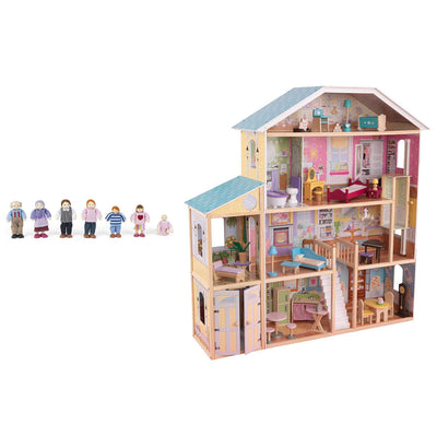 KidKraft Majestic Mansion Play Wooden Dollhouse with Furniture + Doll Family