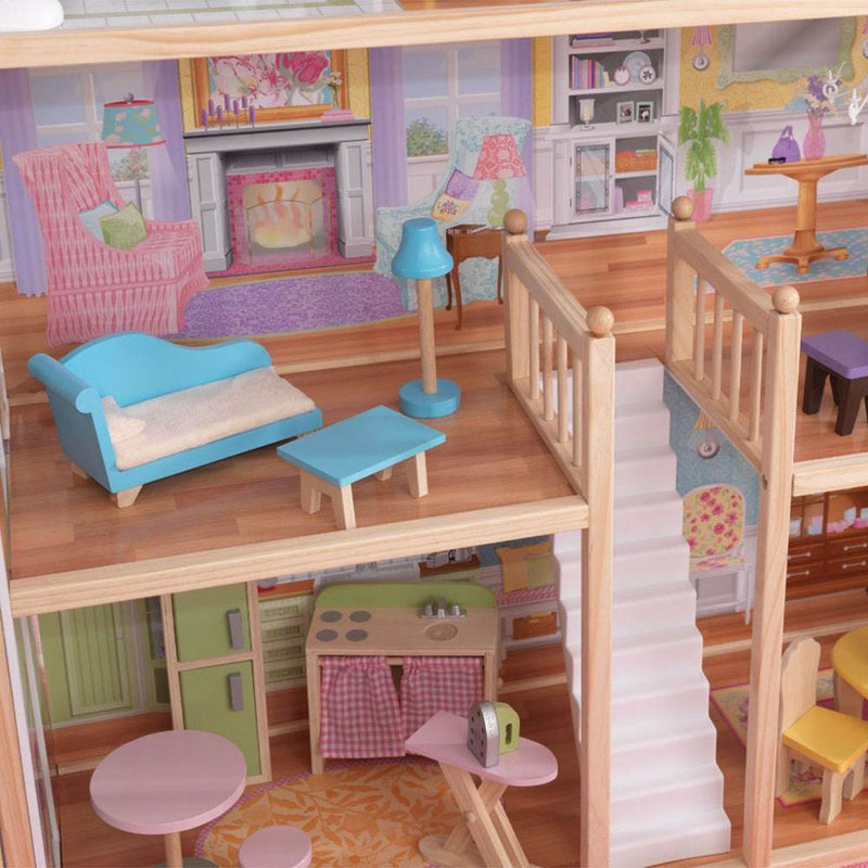 KidKraft Majestic Mansion Play Wooden Dollhouse with Furniture + Doll Family
