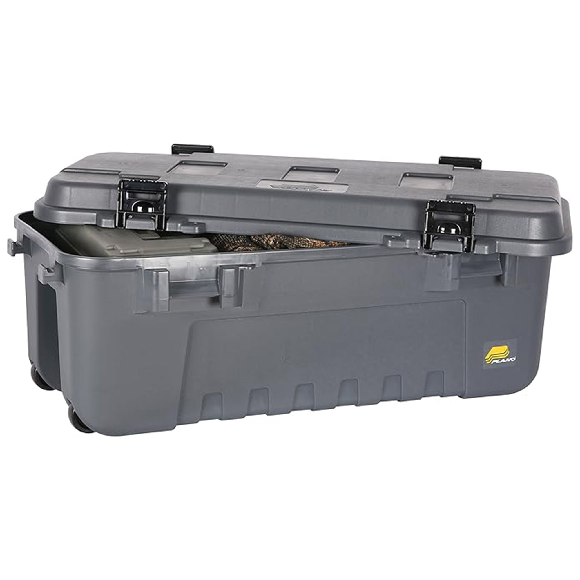 Plano 3 Pack Storage Trunk with Wheels, Lockable Sportsman Box, 108 Quart, Gray (Used)