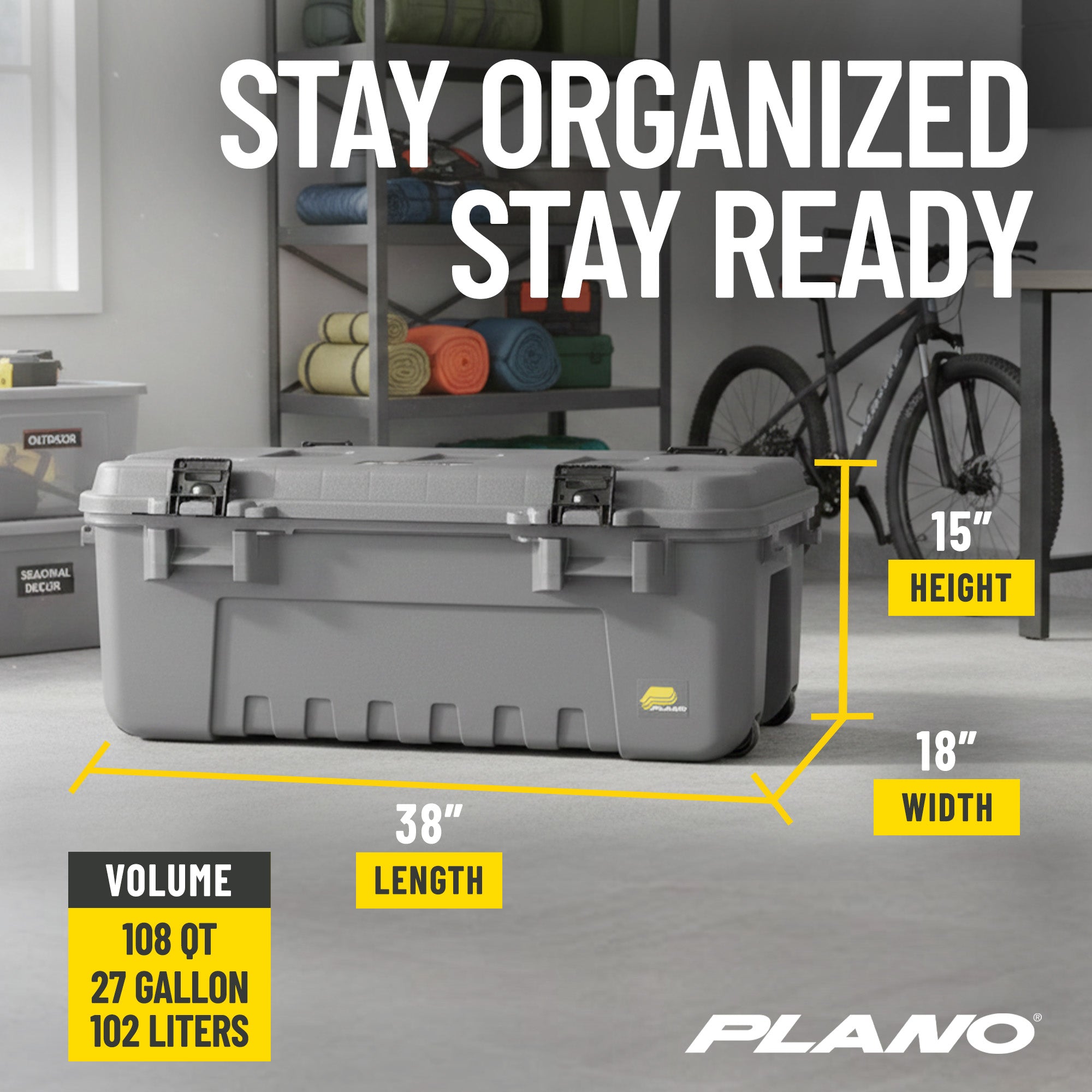 Plano 3 Pack Storage Trunk with Wheels, Lockable Sportsman Box (Open Box)