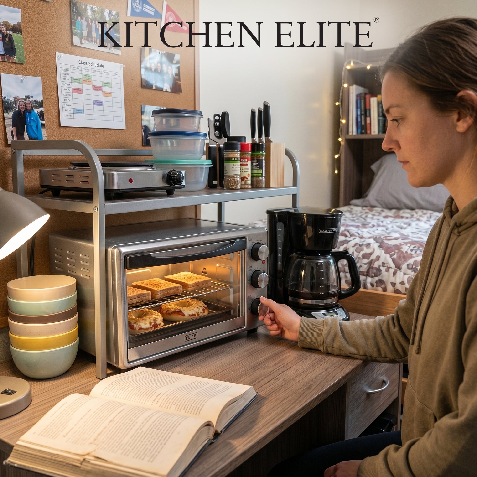 Kitchen Elite 4-Slice Countertop Toaster Oven Stainless Steel Tray (Open Box)