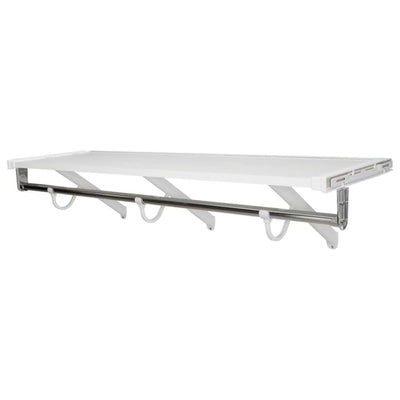 Rubbermaid 48" Premium Wood Closet Shelf W/Hanging Rod, Wall Mounted, (Open Box) - VMInnovations