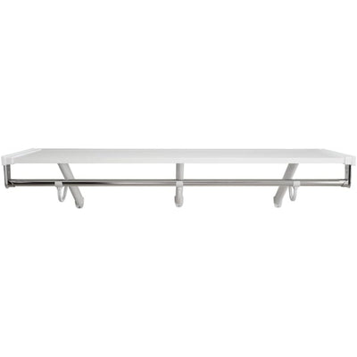 Rubbermaid 48" Premium Wood Closet Shelf W/Hanging Rod, Wall Mounted, (Open Box) - VMInnovations
