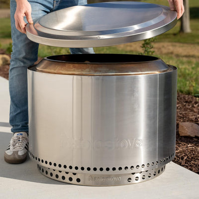 Solo Stove Yukon Fire Pit Lid, Round Stainless Steel Cover, Accessory Only