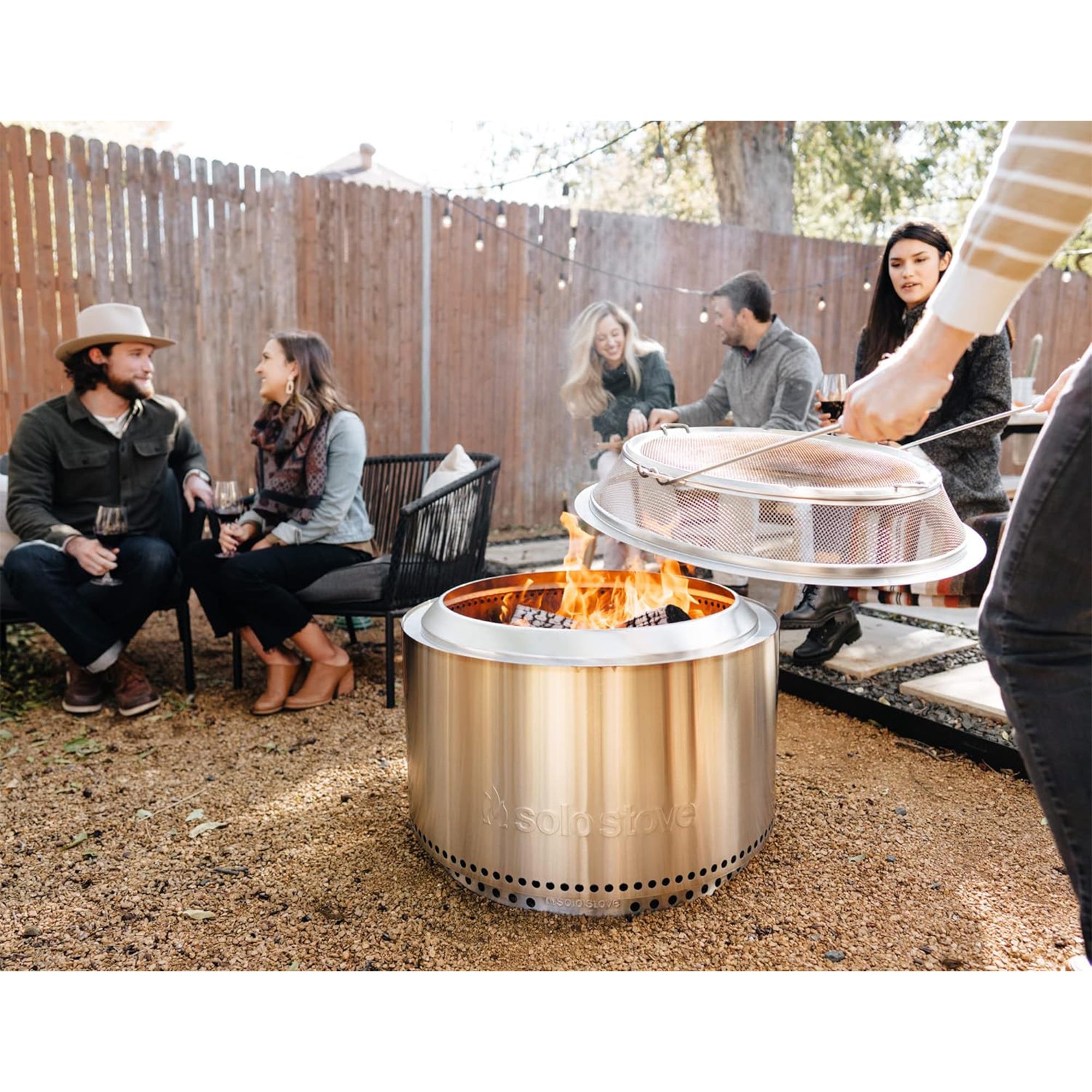 Solo Stove Yukon Shield, Stainless Steel Mesh Spark Screen with Removal Tools