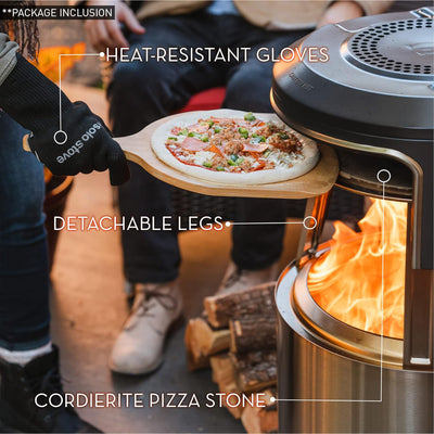Solo Stove Yukon Pi Fire, Fire Pit Pizza Oven Accessory with Stone & Carry Bag