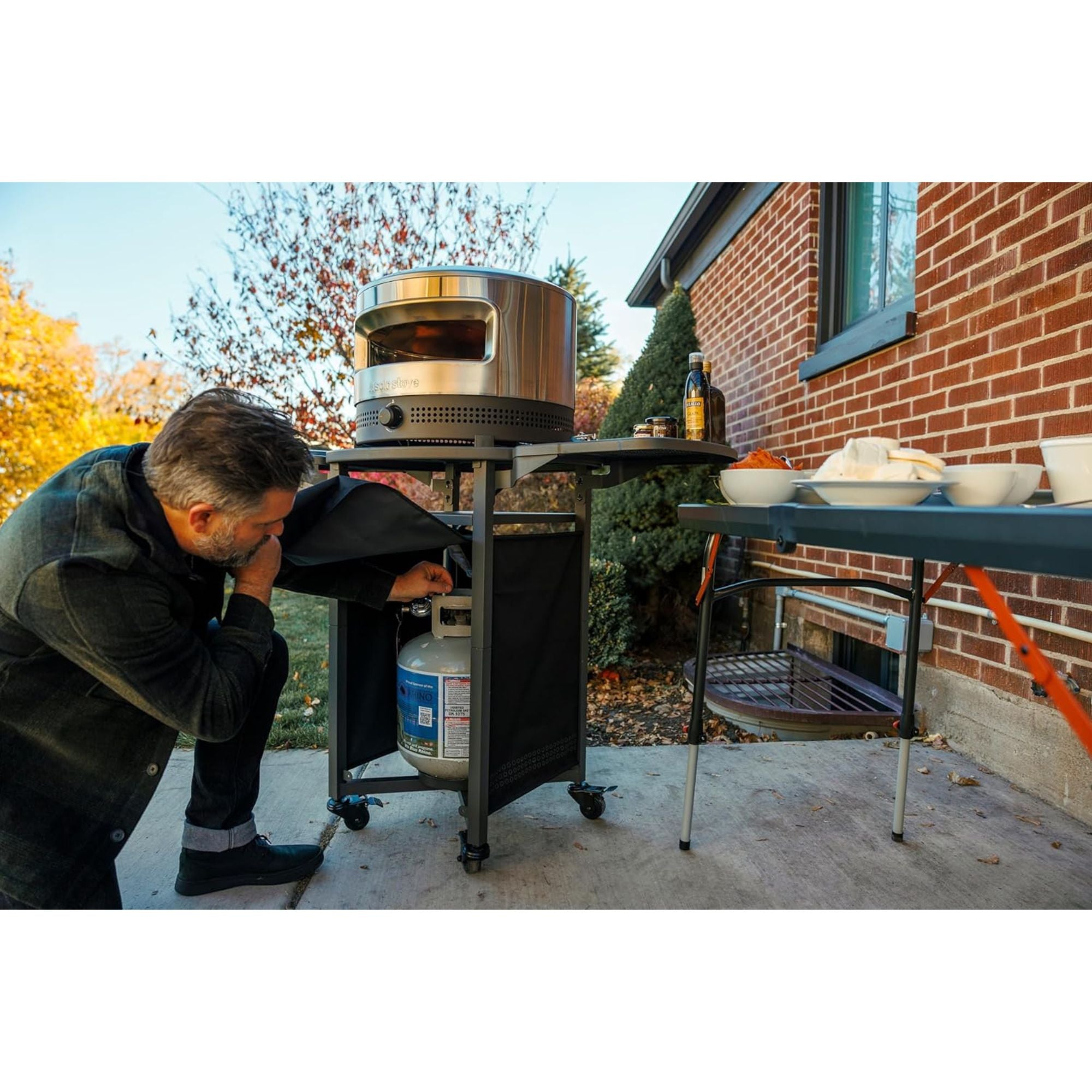 Solo Stove Pizza Oven Cart for Outdoor Pi Pizza Ovens, Portable Pizza Oven Table