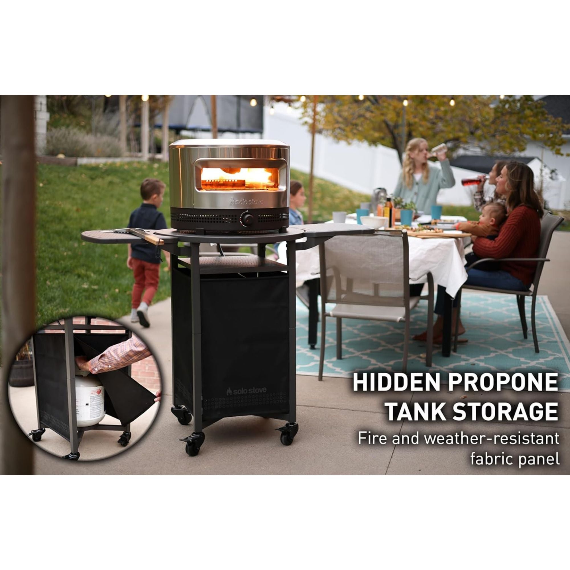 Solo Stove Pizza Oven Cart for Outdoor Pi Pizza Ovens, Portable Pizza Oven Table