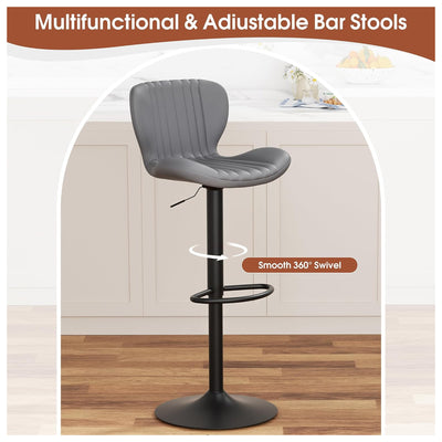 JAMFLY Bar Stools, Leather Adjustable Counter Height Chairs, 2pc, (Open Box) - VMInnovations