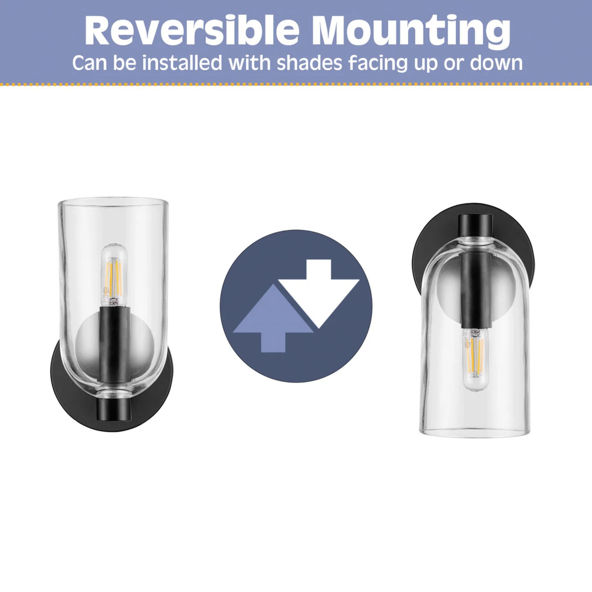 Prominence Home Hansley 1 Light Wall Sconce for Hallways or Bedrooms, Black - VMInnovations
