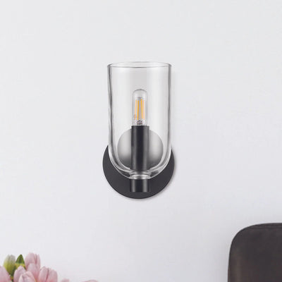 Prominence Home Hansley 1 Light Wall Sconce for Hallways or Bedrooms, Black - VMInnovations