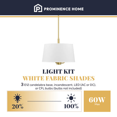 Prominence Home Billet 3 Light Semi Flush Convertible Pendant, Brushed Gold - VMInnovations