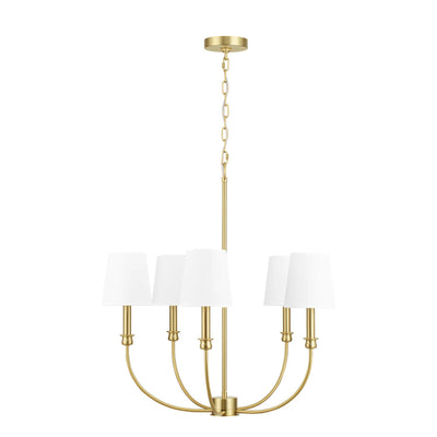 Prominence Home Bilet 5 Lt Linear Chandelier with Fabric Shades, Gold (Open Box)