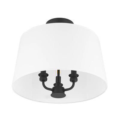 Prominence Home Billet 3 Light Semi Flush Convertible Pendant Light, Matte Black - VMInnovations