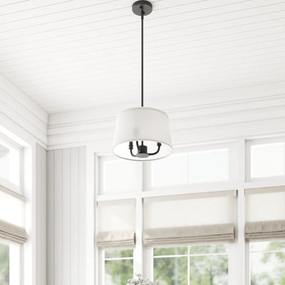 Prominence Home Billet 3 Light Semi Flush Convertible Pendant Light, Matte Black - VMInnovations
