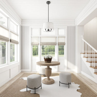 Prominence Home Billet 3 Light Semi Flush Convertible Pendant Light, Matte Black - VMInnovations