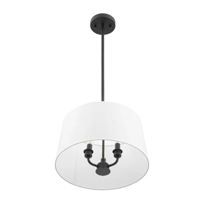 Prominence Home Billet 3 Light Semi Flush Convertible Pendant Light, Matte Black - VMInnovations