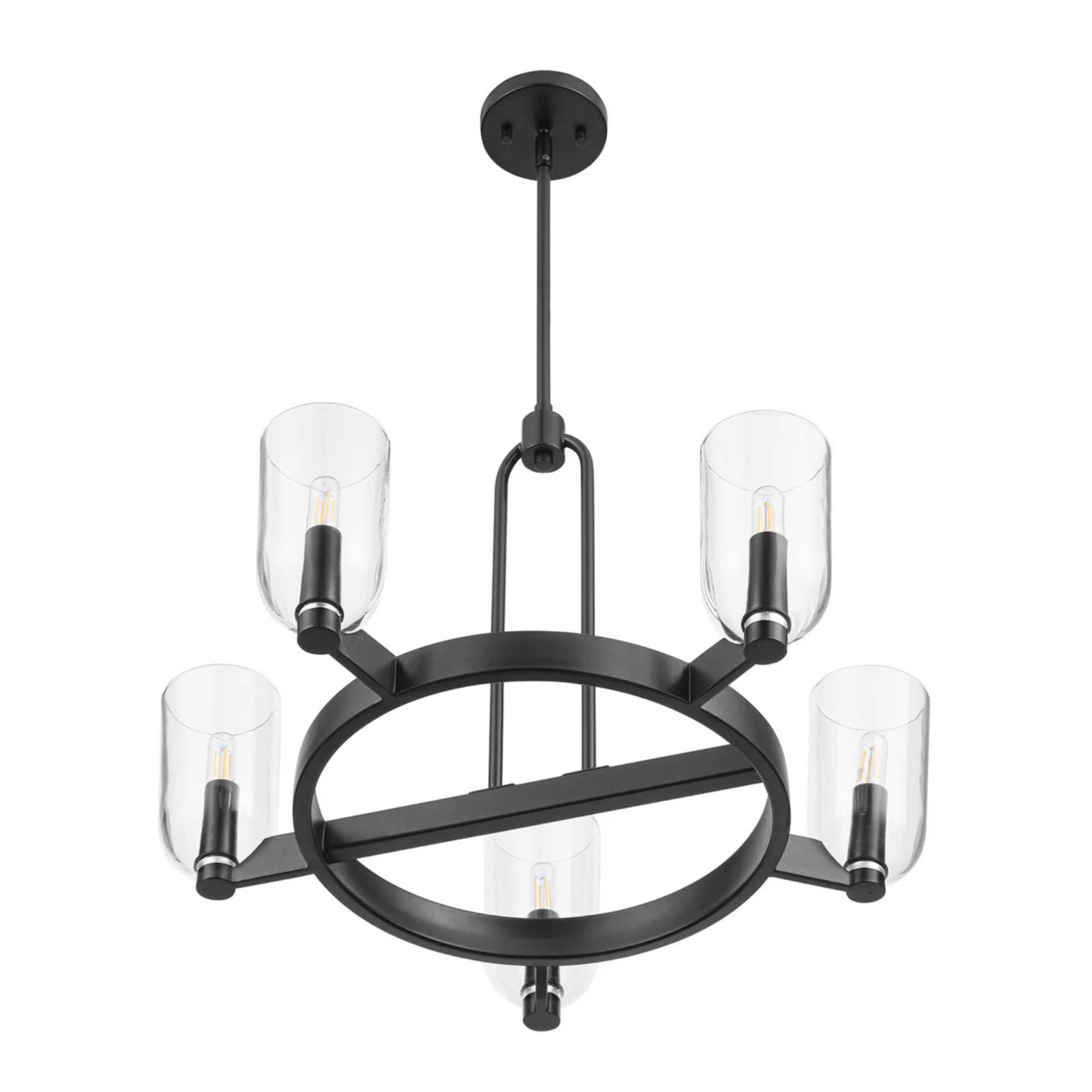 Prominence Home Hansley 5 Light Chandelier with Candelabra Base, Matte Black - VMInnovations