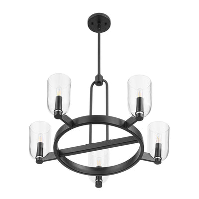 Prominence Home Hansley 5 Light Chandelier with Candelabra Base, Matte Black - VMInnovations