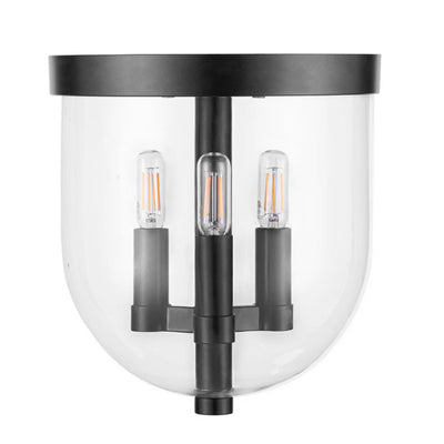 Prominence Home Hansley 3 Light Flush Mount Ceiling Light Fixture, Matte Black - VMInnovations