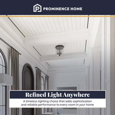 Prominence Home Hansley 3 Light Flush Mount Ceiling Light Fixture, Matte Black - VMInnovations