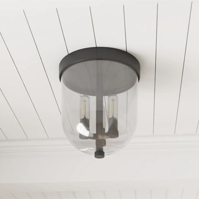Prominence Home Hansley 3 Light Flush Mount Ceiling Light Fixture, Matte Black - VMInnovations