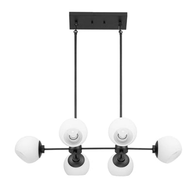 Prominence Home Stoll 6-Light Chandelier with Opal Glass Globes, Matte Black