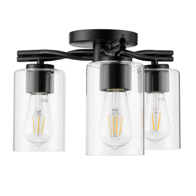 Prominence Home Lantier 3-Light Semi-Flush Ceiling Light for Home, Matte Black - VMInnovations