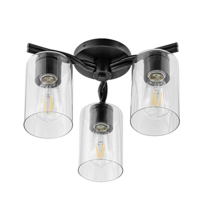 Prominence Home Lantier 3-Light Semi-Flush Ceiling Light for Home, Matte Black - VMInnovations