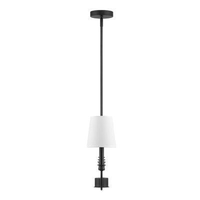 Prominence Home Billet 4-Light Linear Chandelier with Fabric Shades, Matte Black (Open Box)