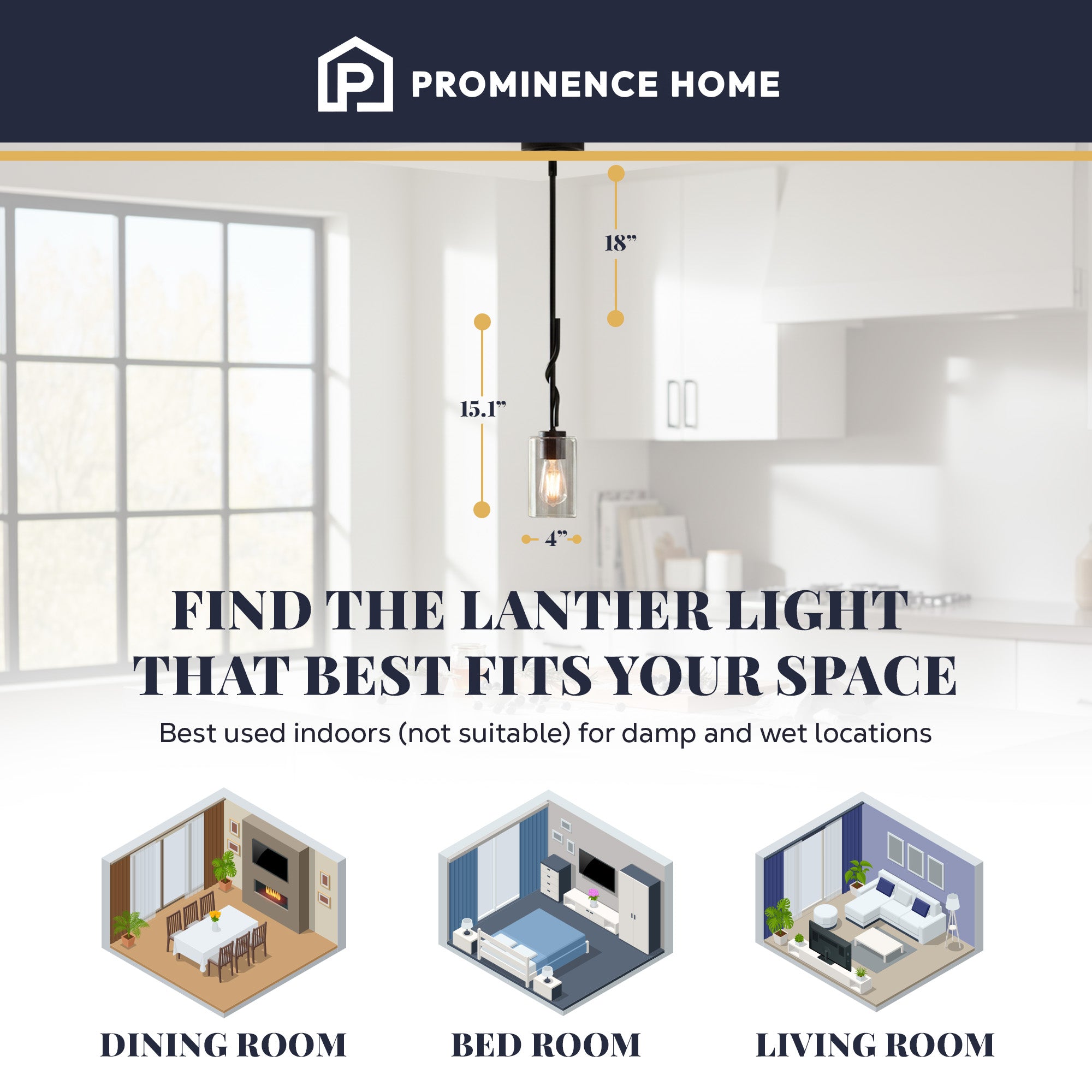 Prominence Home Lantier 1-Light Mini Pendant with Clear Glass, Matte Black - VMInnovations