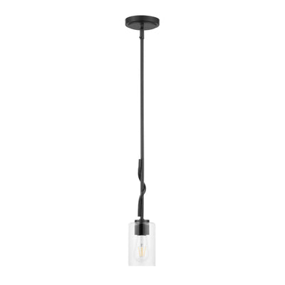 Prominence Home Lantier 1-Light Mini Pendant with Clear Glass, Matte Black - VMInnovations