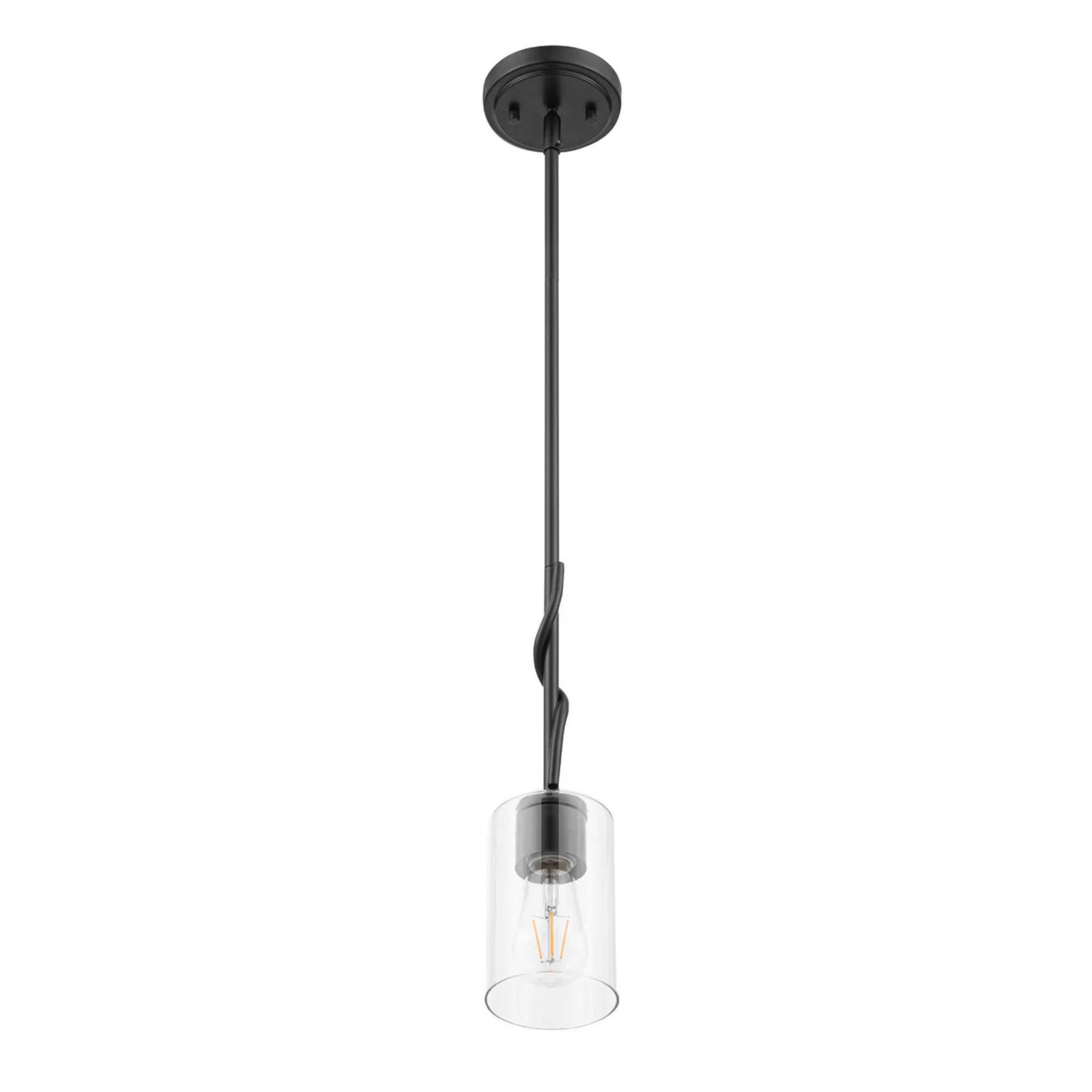 Prominence Home Lantier 1-Light Mini Pendant with Clear Glass, Matte Black - VMInnovations