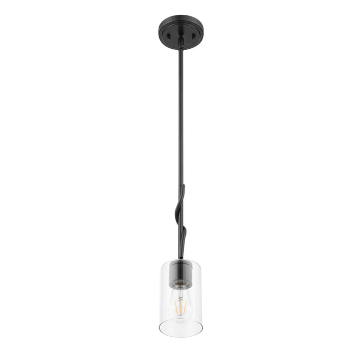 Prominence Home Lantier 1-Light Mini Pendant with Clear Glass, Matte Black - VMInnovations