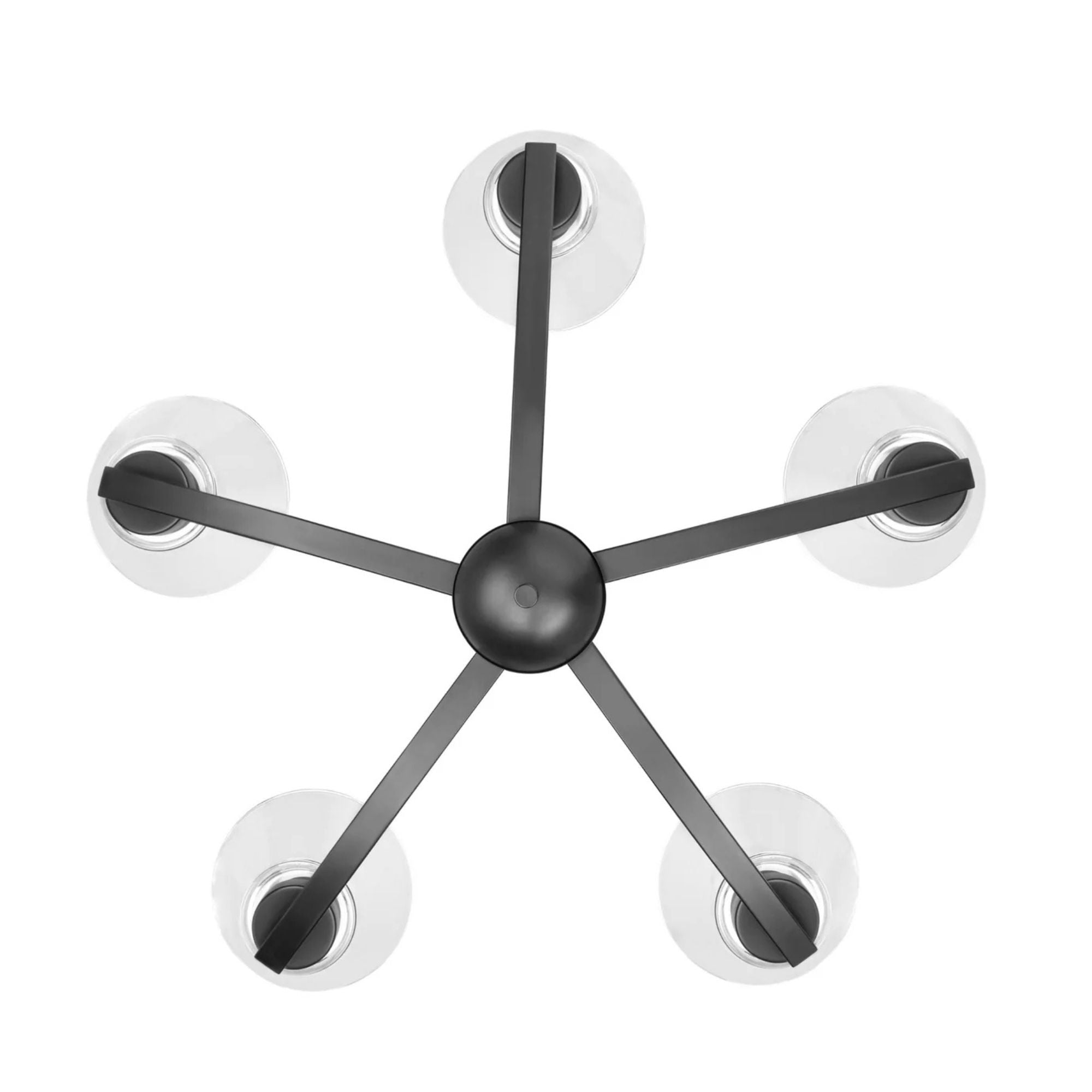 Prominence Home Fairendale 5-Light Chandelier with Clear Glass, Matte Black - VMInnovations
