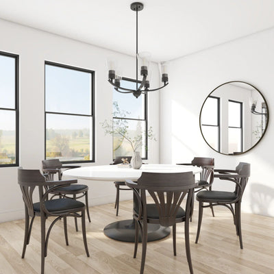 Prominence Home Fairendale 5-Light Chandelier with Clear Glass, Matte Black - VMInnovations