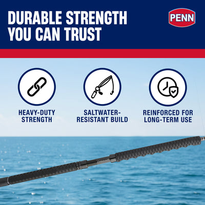 PENN Carnage III Conventional Boat Rod, 7' Fishing Pole, Medium Light Power