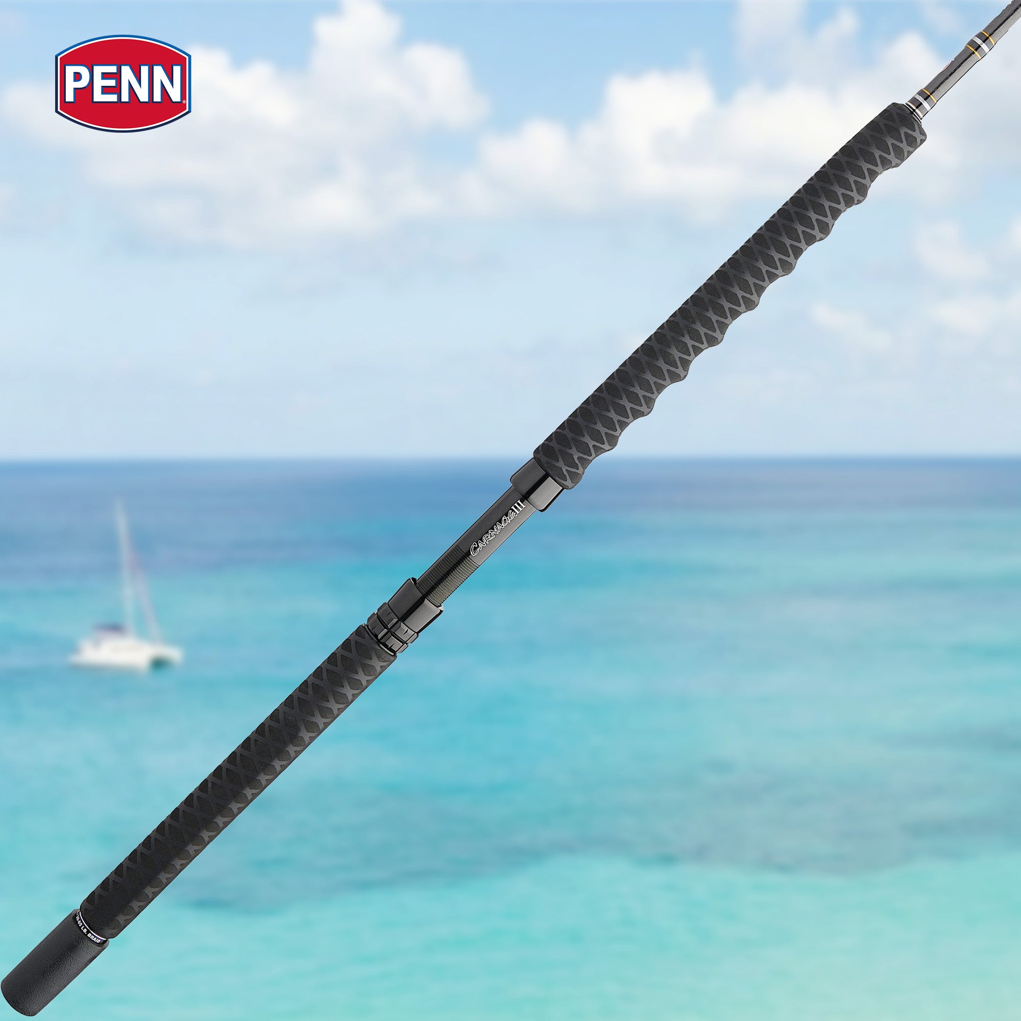 PENN Carnage III Conventional Boat Rod, 7' Fishing Pole, Medium Light Power