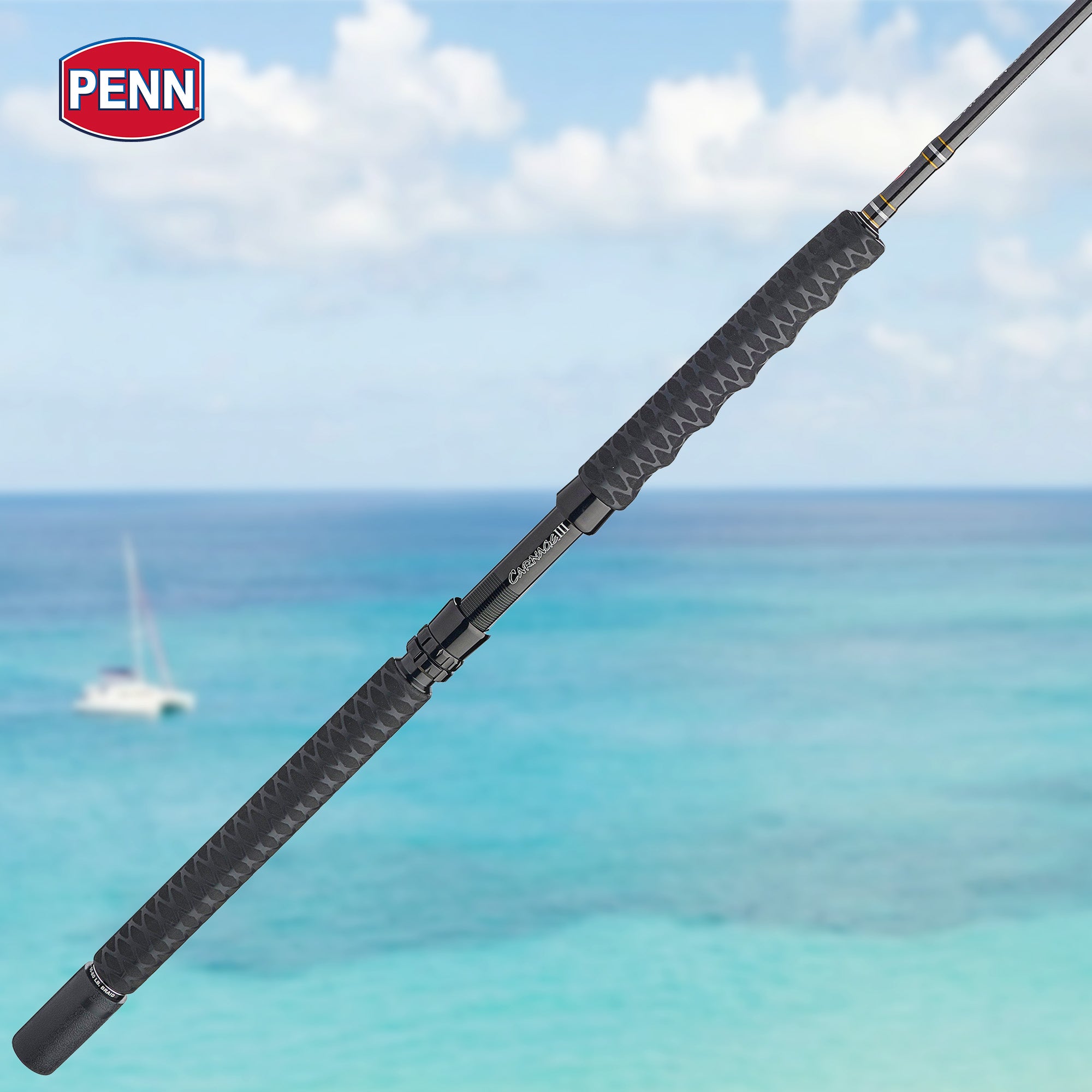 PENN Carnage III Conventional Boat Rod, 6'6" Fishing Pole, (Open Box)