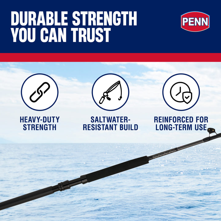 Penn Ally II Straight Butt Conventional Boat Rod, 6 Feet, Loads Up To 40 Pounds - VMInnovations