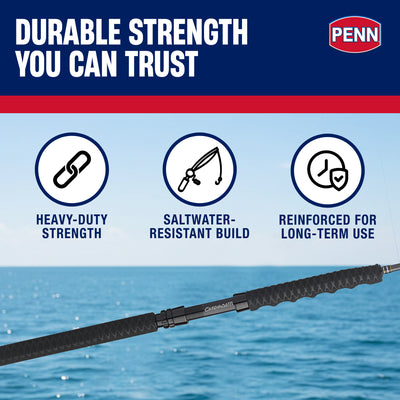PENN Carnage III Spinning Boat Rod, 6'6" Pole, Medium Rod Power (Open Box)