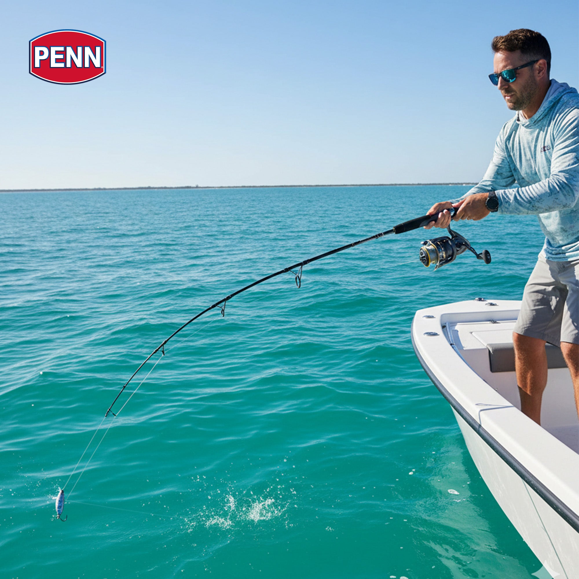 PENN Carnage III Slow Pitch Spinning Rod, 6'8" Fishing Pole, Md Heavy(Open Box)